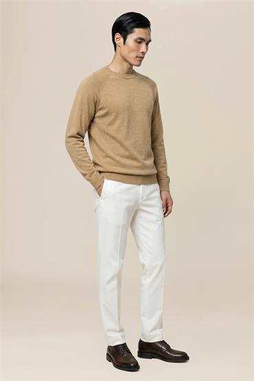 TROUSERS DOUBLE PLEATS AND SIDE BUKLES OFF WHITE