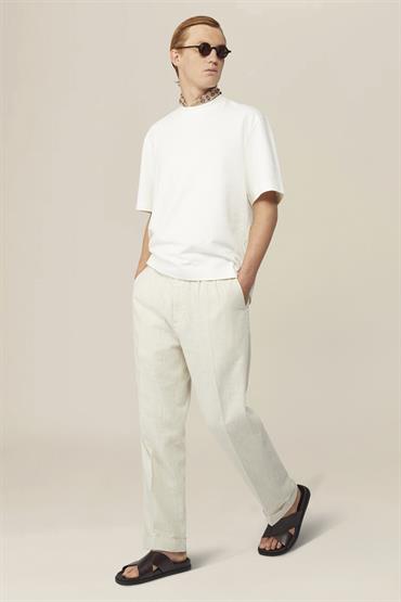 TROUSERS TURN-UP HEM ECRU