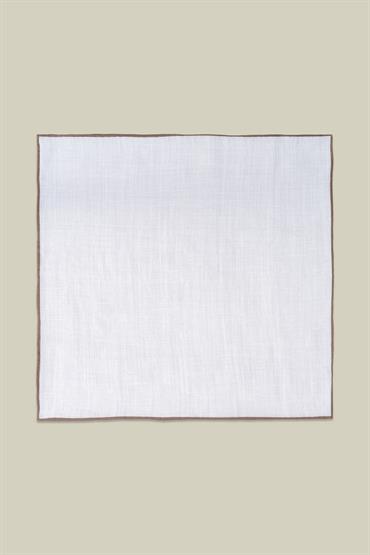 POCHETTE 30X30 WHITE/BEIGE