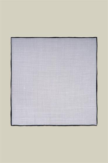 POCHETTE 30X30 WHITE/DK BLUE