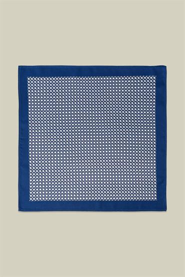 POCHETTE 30X30 WHITE/DK BLUE