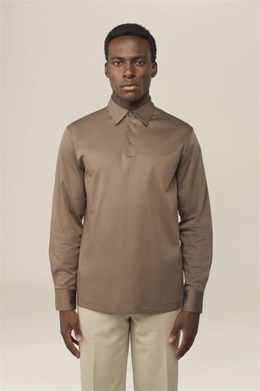 LONG SLEEVES POLO TAUPE