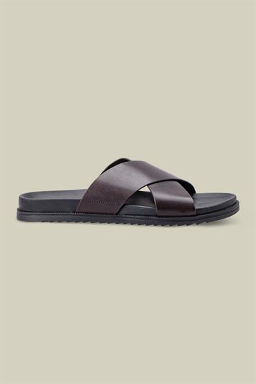 SANDAL REAL LEATHER DK BROWN