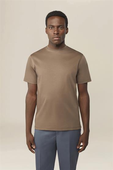 SHORT SLEEVES T-SHIRT/H_NECK TAUPE