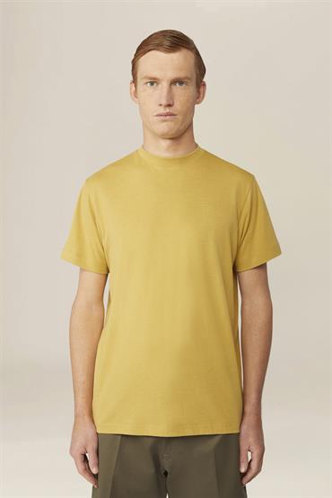 HIGH NECK T-SHIRT OCHRE YELLOW