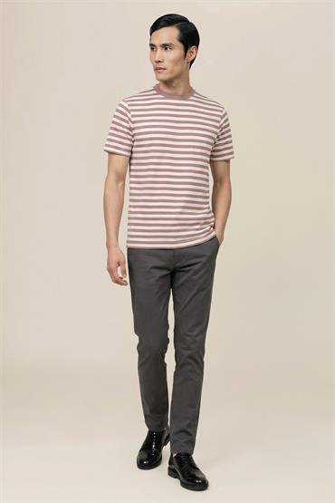 SHORT SLEEVES T-SHIRT/H_NECK MAUVE