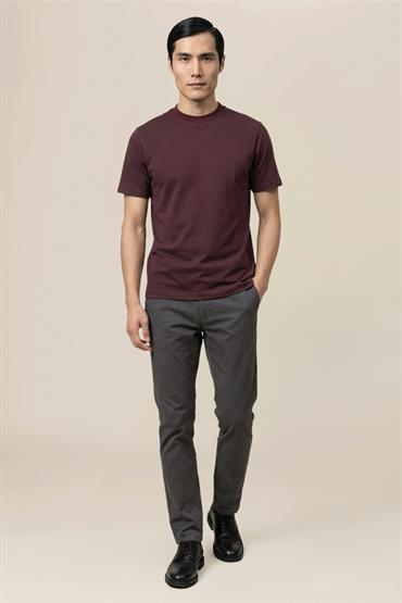 SHORT SLEEVES T-SHIRT/H_NECK BORDEAUX