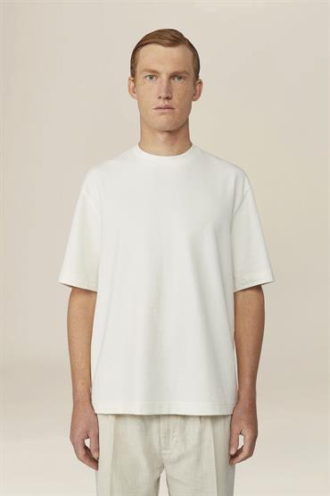 SHORT SLEEVES T-SHIRT/H_NECK OFF WHITE